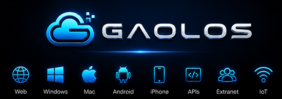 Gaolos: Web, Windows, Mac, Android, iPhone, APIs, Extranet e IoT